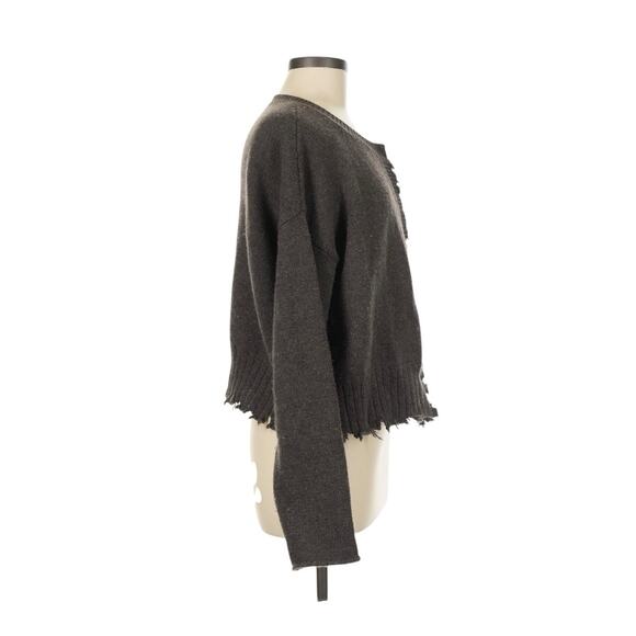 MJ Watson Distressed Cashmere Cardigan Brown M - Picture 5 of 10